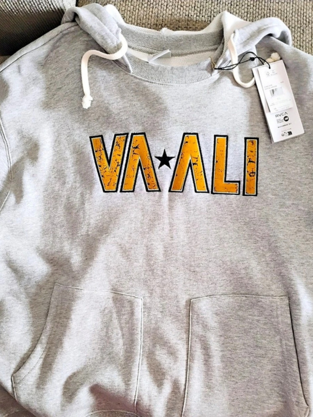 Men's XL RVCA Muhammad Ali Collaboration Graphic Hoodie Gray  NWT